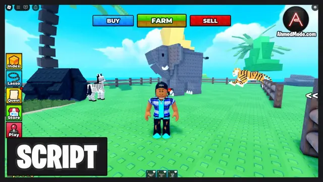 Caretaker reviews Raise Animals automation panel beside grazing habitat animals