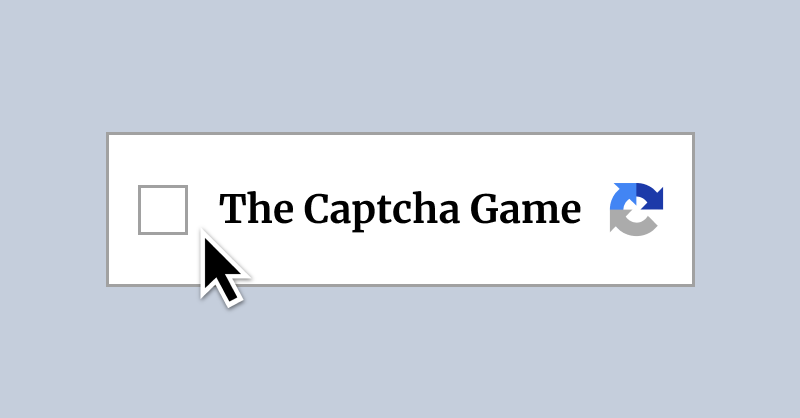 Gameplay preview of The Captcha Game browser game from our arcade library collection showcase page